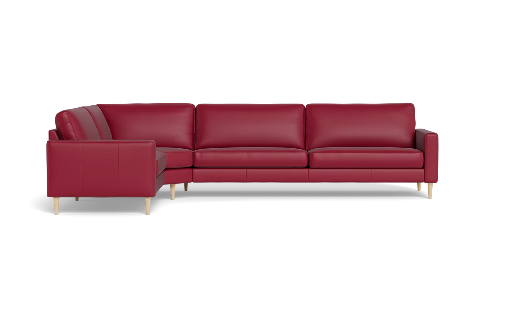 Symfoni 2018 hjørnesofa - armlæn 6 - Semianilin/spalt læder - Red