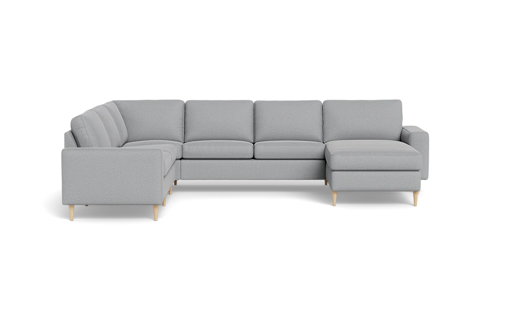 Symfoni 2019 hjørnesofa med chaiselong - bredt lige armlæn - Oakland stof - Light Grey - Venstrevendt