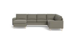 Symfoni 2019 hjørnesofa med chaiselong - bredt lige armlæn - Oakland stof - Beige - Højrevendt