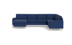 Symfoni 2019 hjørnesofa med chaiselong - bredt lige armlæn - New Ocean stof - Dark blue - Højrevendt