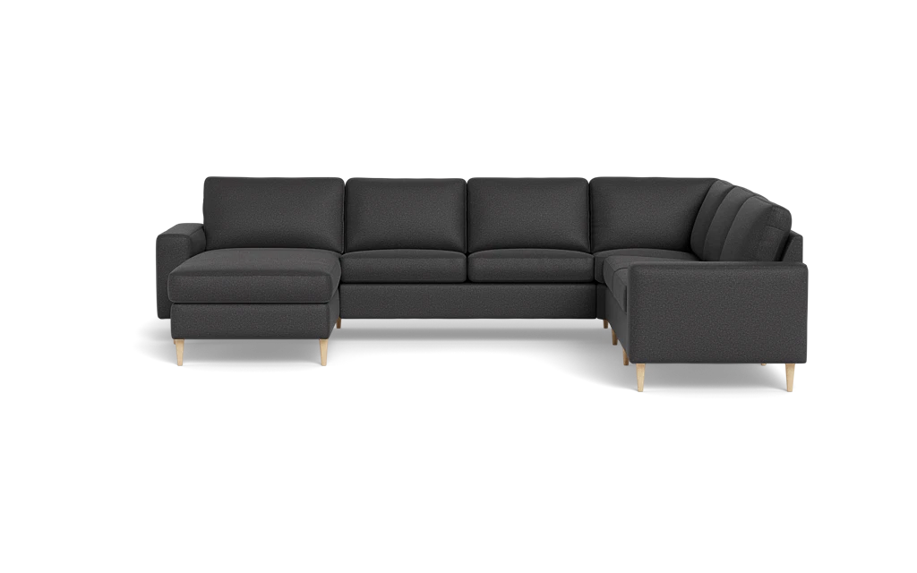 Symfoni 2019 hjørnesofa med chaiselong - bredt lige armlæn - Oakland stof - Anthracite - Højrevendt