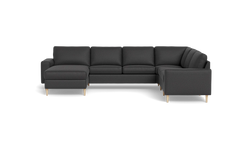 Symfoni 2019 hjørnesofa med chaiselong - bredt lige armlæn - Oakland stof - Anthracite - Højrevendt