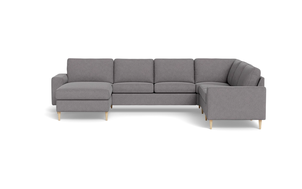 Symfoni 2019 hjørnesofa med chaiselong - bredt lige armlæn - Montana stof - Grey - Højrevendt
