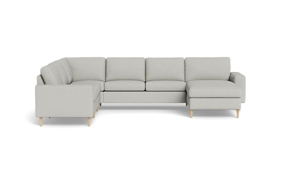 Symfoni 2019 hjørnesofa med chaiselong - bredt lige armlæn - Bloq stof - Light Grey - Venstrevendt