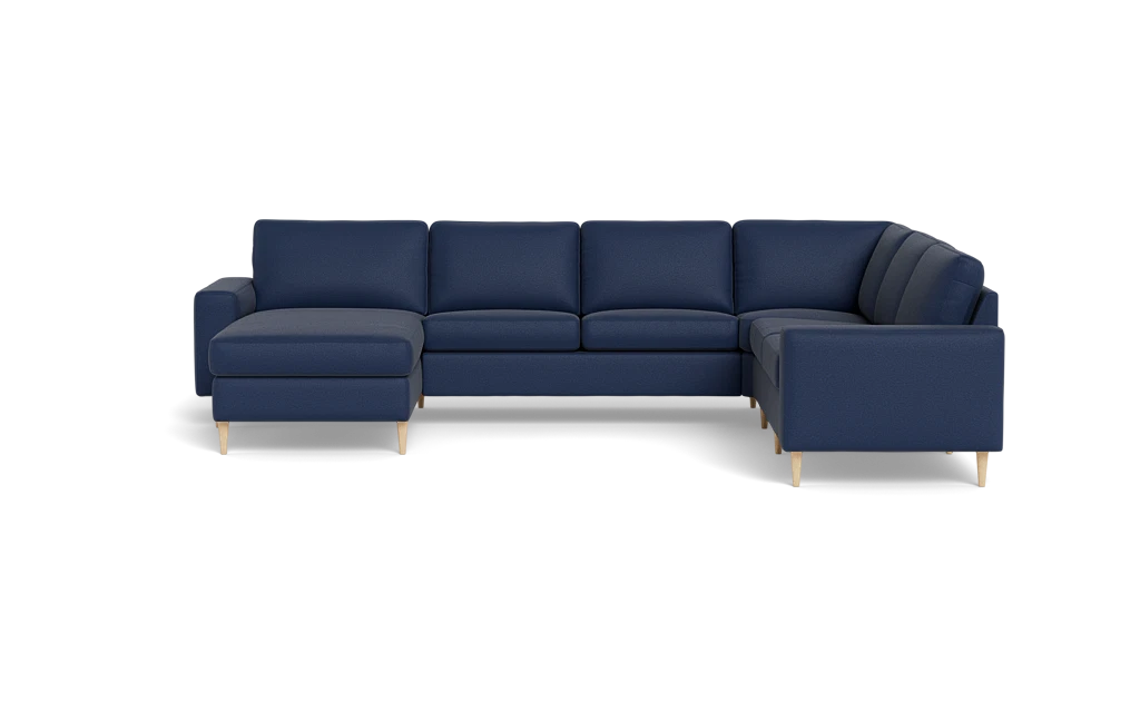 Symfoni 2019 hjørnesofa med chaiselong - bredt lige armlæn - Oakland stof - Dark Blue - Højrevendt