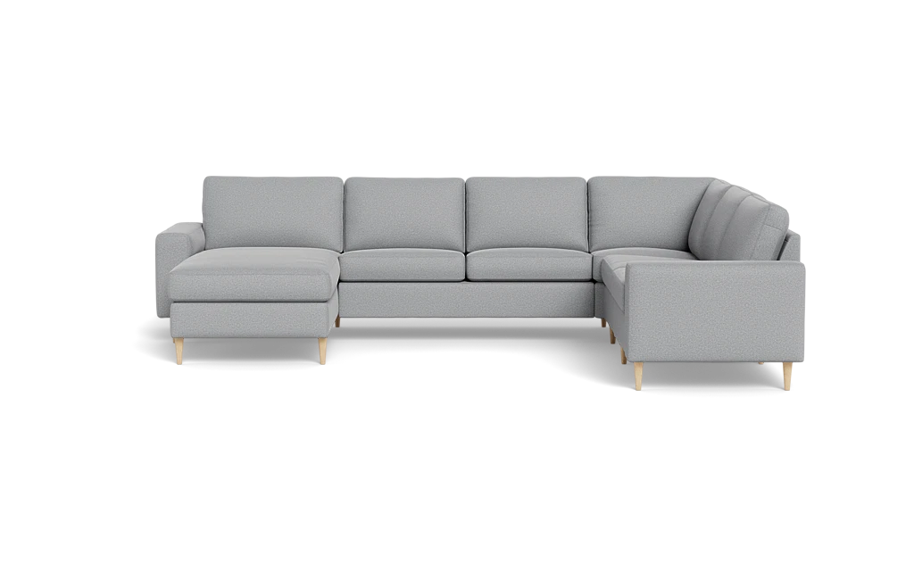 Symfoni 2019 hjørnesofa med chaiselong - bredt lige armlæn - Oakland stof - Light Grey - Højrevendt