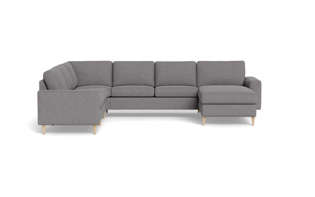 Symfoni 2019 hjørnesofa med chaiselong - bredt lige armlæn - Montana stof - Grey - Venstrevendt