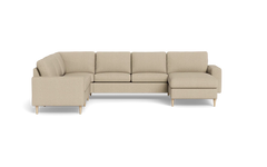 Symfoni 2019 hjørnesofa med chaiselong - bredt lige armlæn - Brego stof - Beige - Venstrevendt