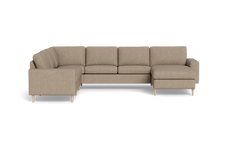 Symfoni 2019 hjørnesofa med chaiselong - bredt lige armlæn - Vila stof - Dark Beige - Venstrevendt