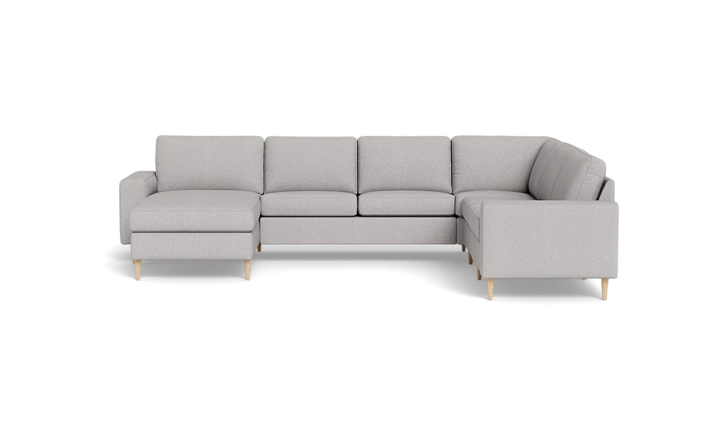 Symfoni 2019 hjørnesofa med chaiselong - bredt lige armlæn - Brego stof - Grey - Højrevendt