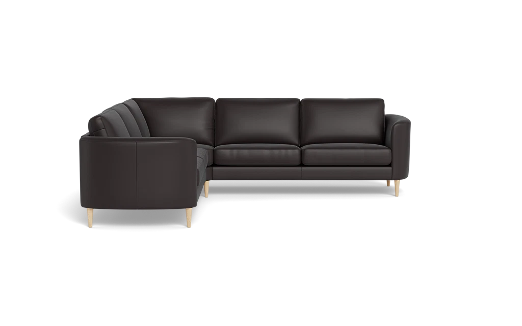 Symfoni 2018 hjørnesofa - armlæn 19 - Semianilin/spalt læder - Dark Brown