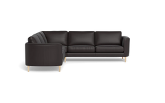 Symfoni 2018 hjørnesofa - armlæn 19 - Semianilin/spalt læder - Dark Brown