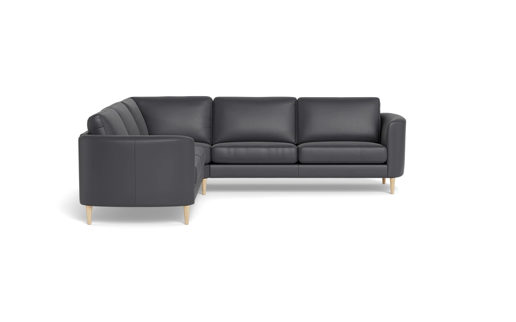 Symfoni 2018 hjørnesofa - armlæn 19 - Semianilin/spalt læder - Anthracite