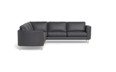 Symfoni 2018 hjørnesofa - armlæn 19 - Semianilin/spalt læder - Anthracite