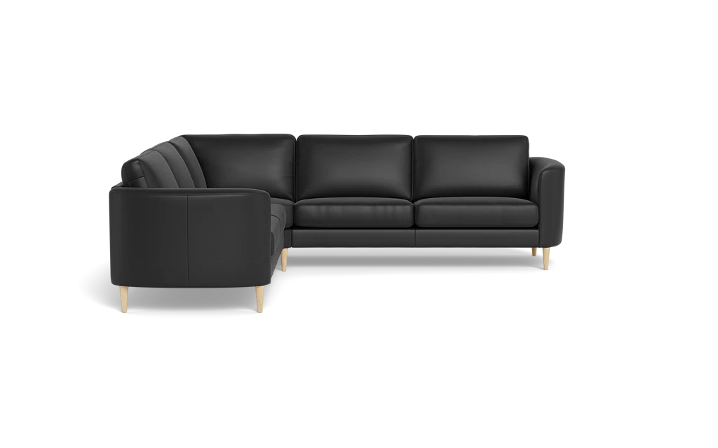 Symfoni 2018 hjørnesofa - armlæn 19 - Semianilin/spalt læder - Black