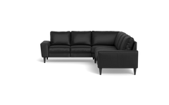 Stamford 2600 hjørnesofa - Madras/skai læder - Black - Højrevendt