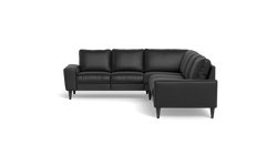 Stamford 2600 hjørnesofa - Semianilin/spalt læder - Black - Venstrevendt