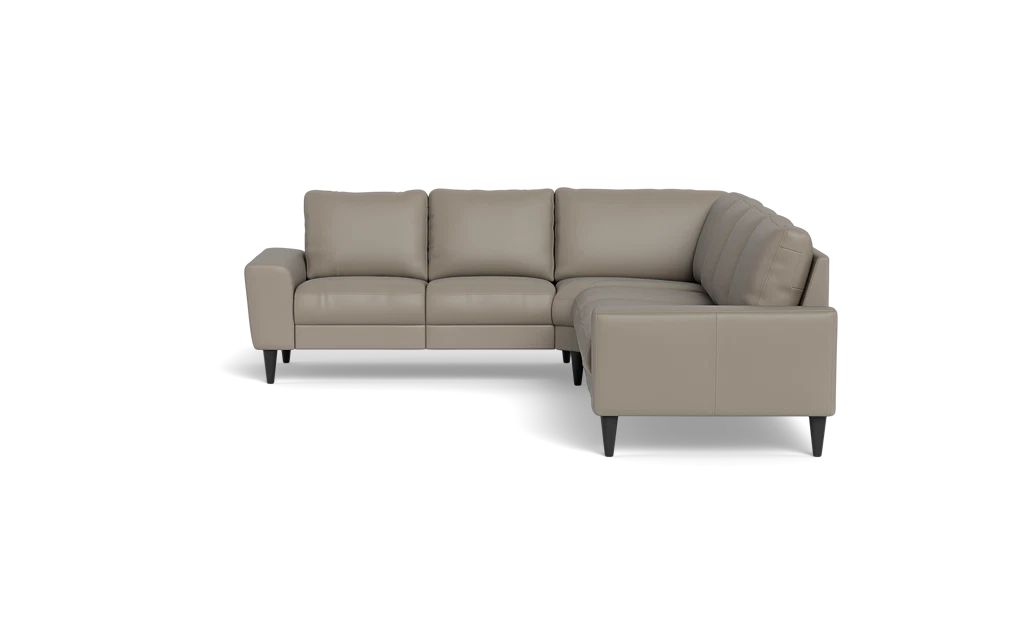 Stamford 2600 hjørnesofa - Semianilin/spalt læder - Light Grey - Højrevendt