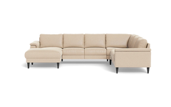 Stamford 2601 hjørnesofa med chaiselong - Bloq stof - Beige - Venstrevendt