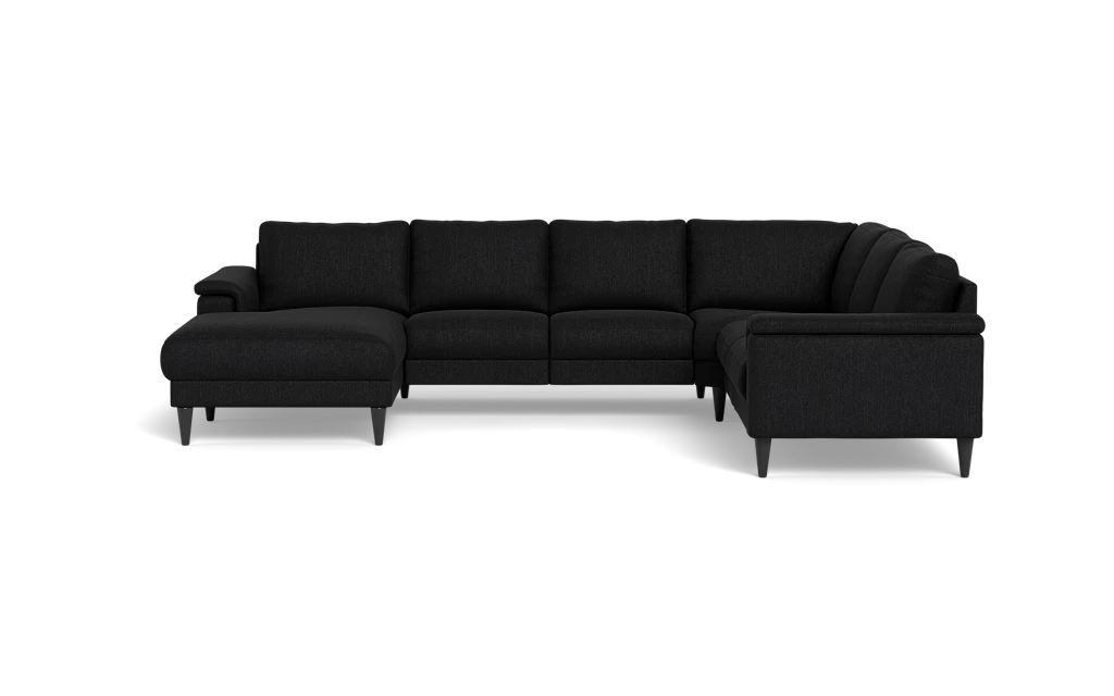 Stamford 2601 hjørnesofa med chaiselong - Vila stof - Black - Venstrevendt