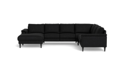 Stamford 2601 hjørnesofa med chaiselong - Vila stof - Black - Venstrevendt