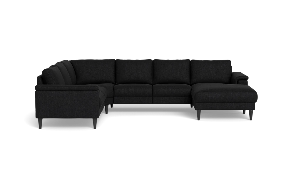 Stamford 2601 hjørnesofa med chaiselong - Vila stof - Black - Højrevendt
