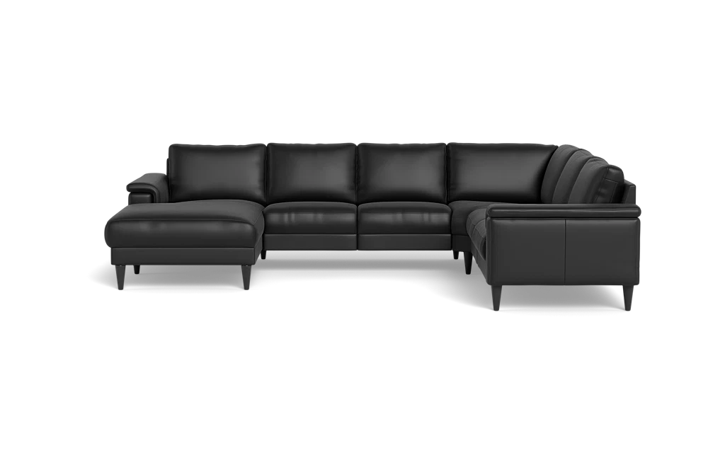 Stamford 2601 hjørnesofa med chaiselong - Anilux læder - Black - Venstrevendt