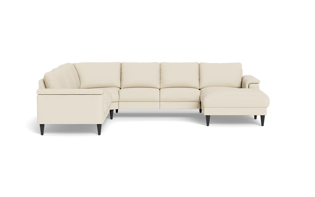 Stamford 2601 hjørnesofa med chaiselong - Madras/skai læder - White - Højrevendt