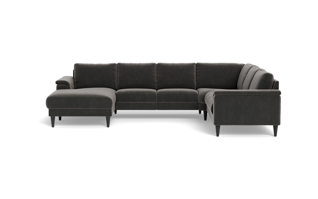 Stamford 2601 hjørnesofa med chaiselong - Adore velour - Dark Grey - Venstrevendt