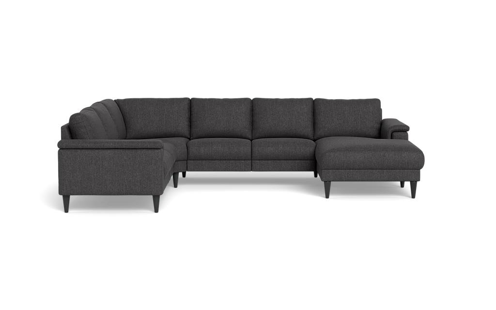 Stamford 2601 hjørnesofa med chaiselong - Vila stof - Dark Grey - Højrevendt