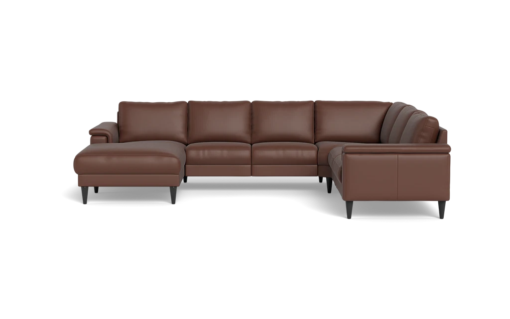Stamford 2601 hjørnesofa med chaiselong - Semianilin/spalt læder - Marrone - Venstrevendt