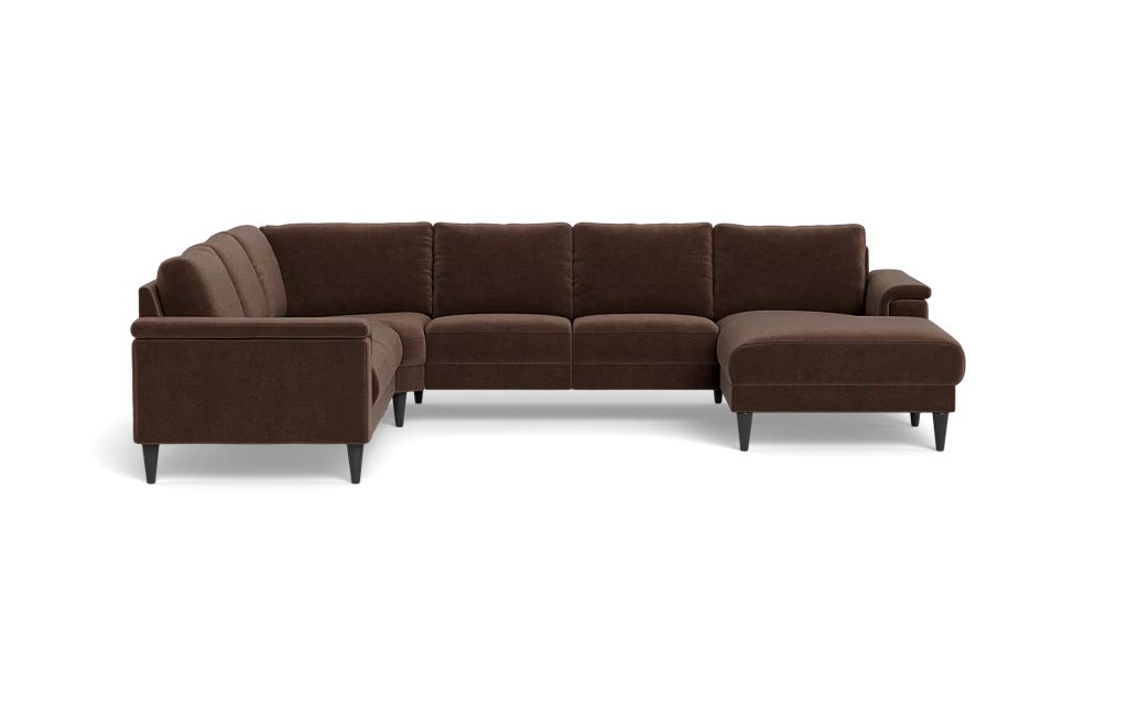 Stamford 2601 hjørnesofa med chaiselong - Adore velour - Coffee - Højrevendt