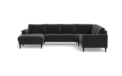 Stamford 2601 hjørnesofa med chaiselong - Adore velour - Anthracite - Venstrevendt