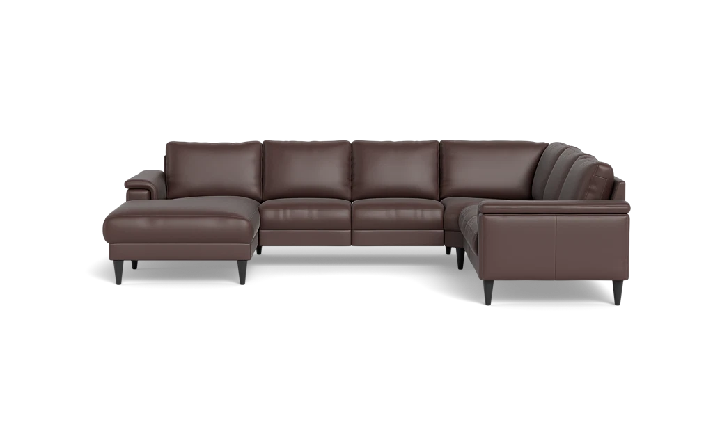 Stamford 2601 hjørnesofa med chaiselong - Anilux læder - Dark Brown - Venstrevendt