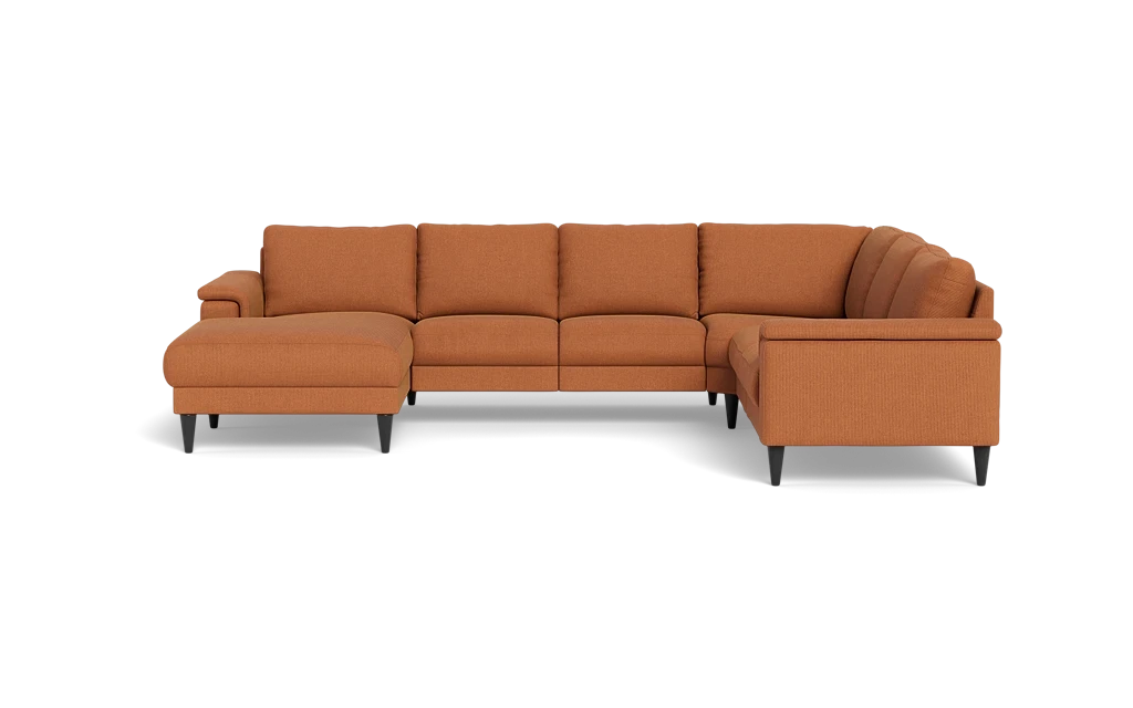 Stamford 2601 hjørnesofa med chaiselong - Rebel stof - Cognac - Venstrevendt