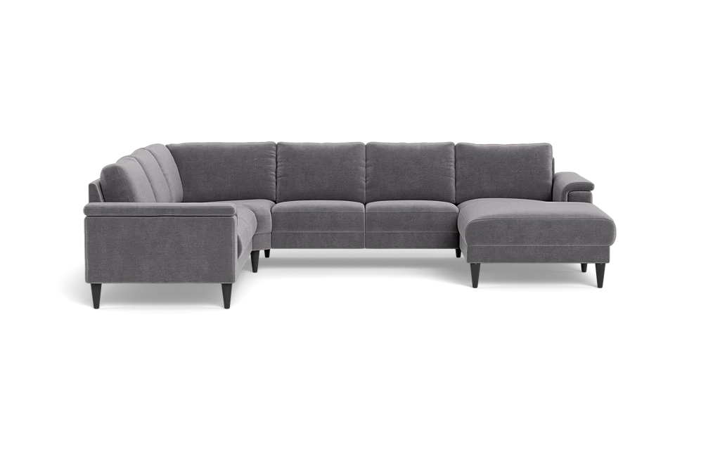 Stamford 2601 hjørnesofa med chaiselong - Adore velour - Dolphin - Højrevendt