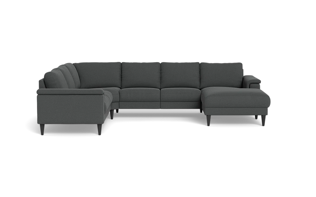Stamford 2601 hjørnesofa med chaiselong - Bloq stof - Grey - Højrevendt