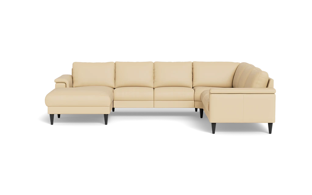Stamford 2601 hjørnesofa med chaiselong - Semianilin/spalt læder - Sand - Venstrevendt