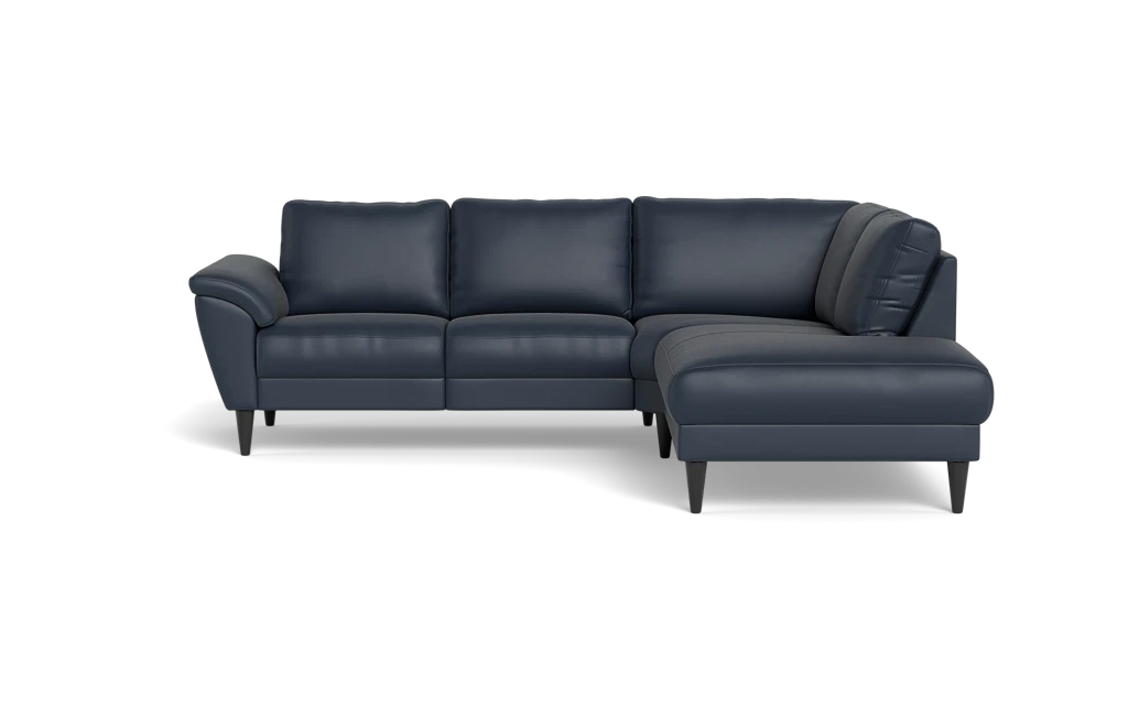 Stamford 2613 sofa med open end - Semianilin/spalt læder - Blue - Højrevendt
