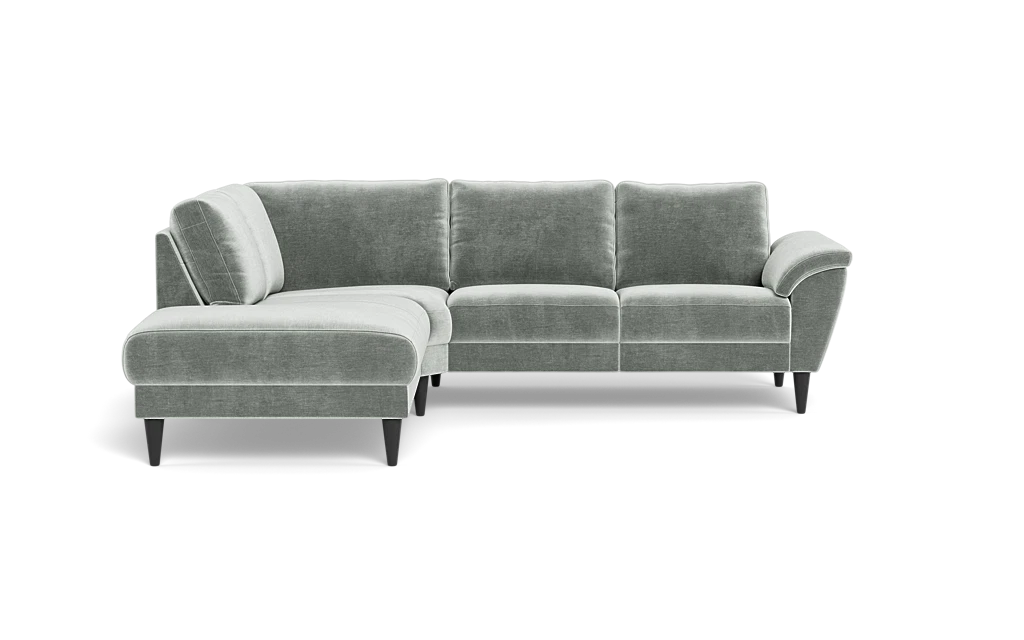 Stamford 2613 sofa med open end - Adore velour - Steel - Venstrevendt