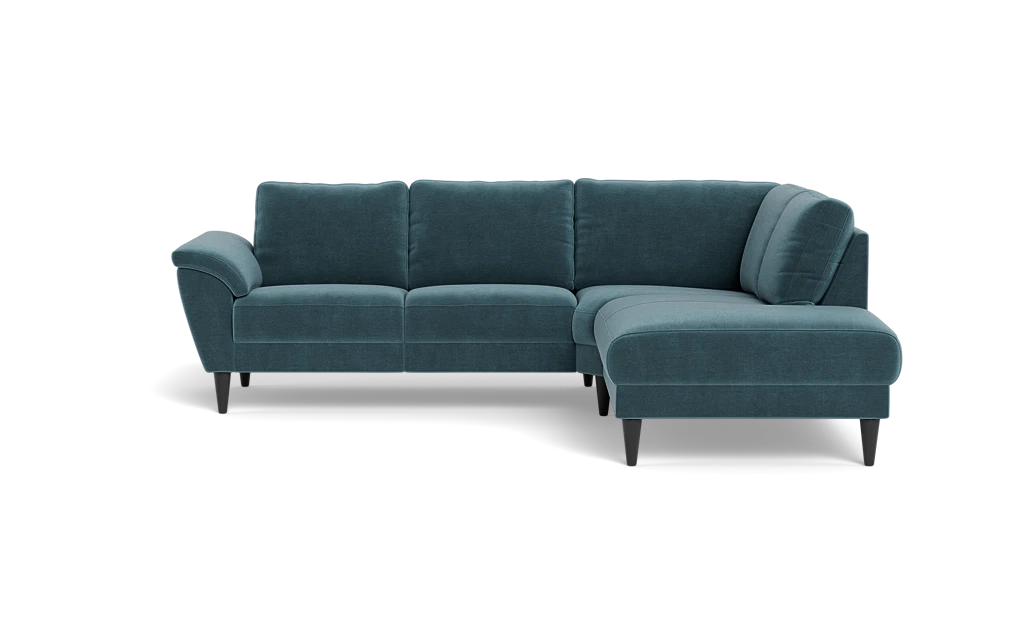 Stamford 2613 sofa med open end - Adore velour - Petrol - Højrevendt