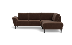 Stamford 2613 sofa med open end - Adore velour - Coffee - Højrevendt
