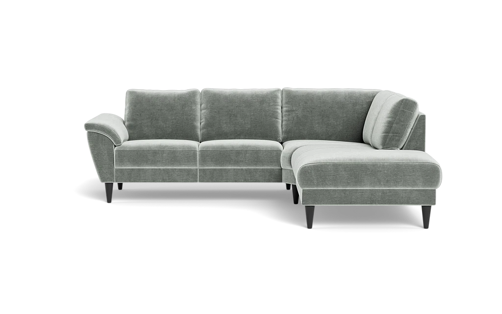 Stamford 2613 sofa med open end - Adore velour - Steel - Højrevendt