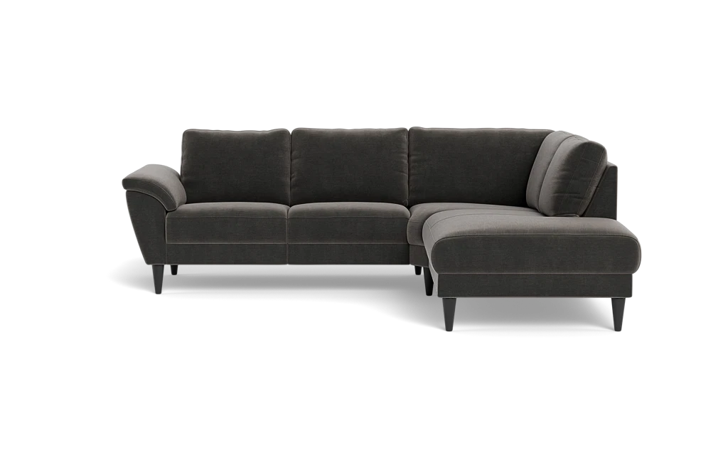 Stamford 2613 sofa med open end - Adore velour - Dark Grey - Højrevendt