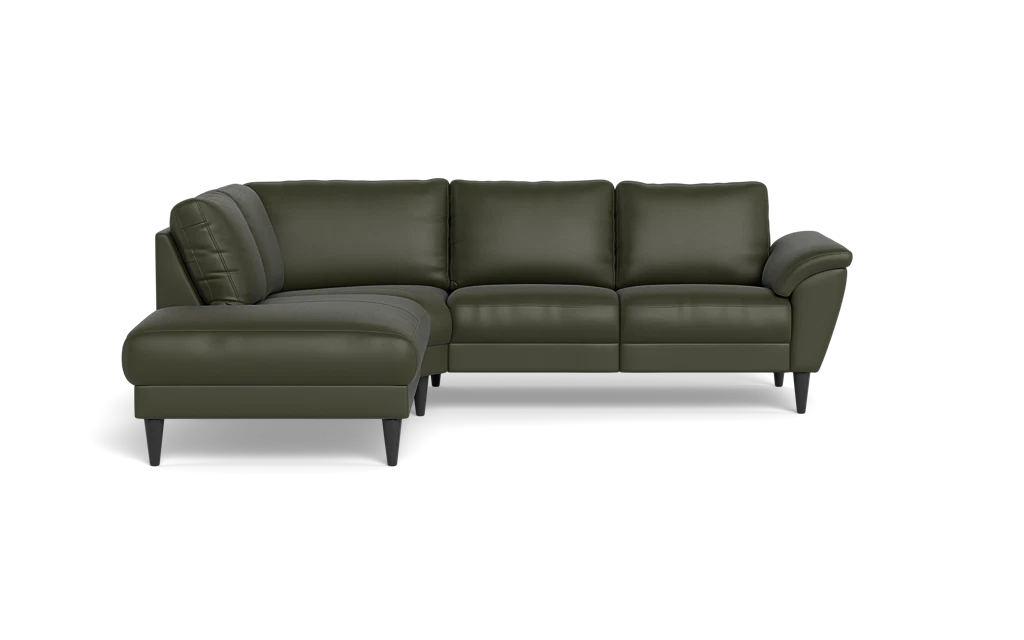 Stamford 2613 sofa med open end - Semianilin/spalt læder - Hunter - Venstrevendt