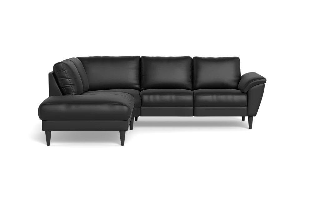 Stamford 2613 sofa med open end - Anilux læder - Black - Venstrevendt