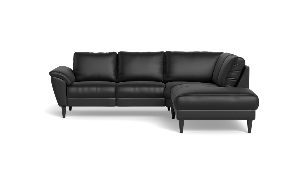 Stamford 2613 sofa med open end - Anilux læder - Black - Højrevendt