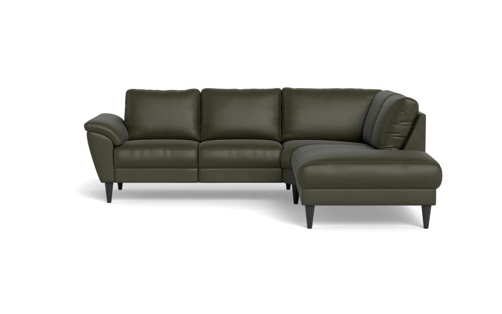 Stamford 2613 sofa med open end - Semianilin/spalt læder - Hunter - Højrevendt