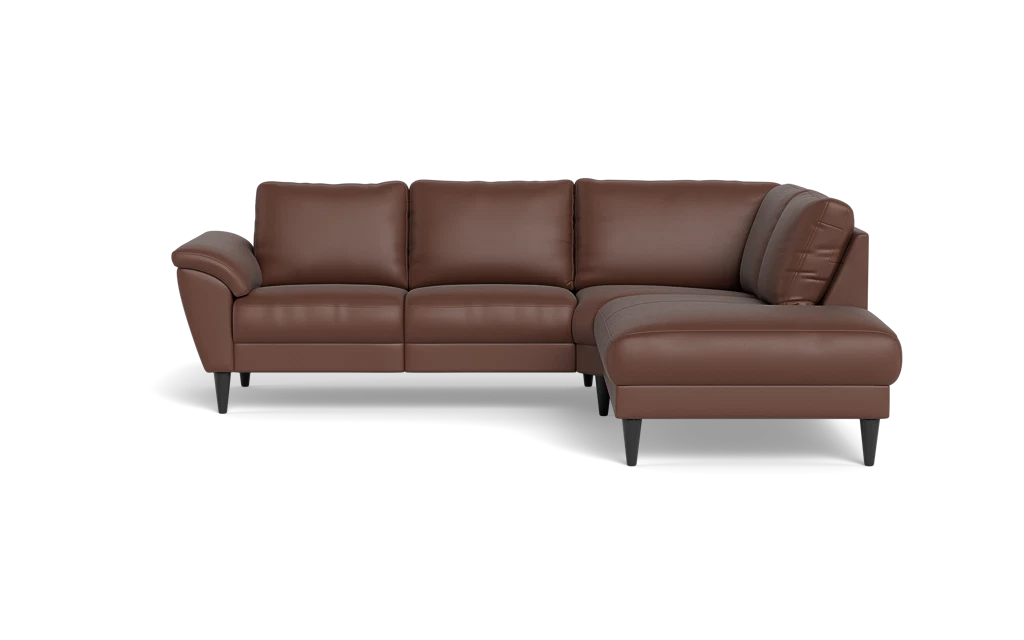 Stamford 2613 sofa med open end - Semianilin/spalt læder - Marrone - Højrevendt