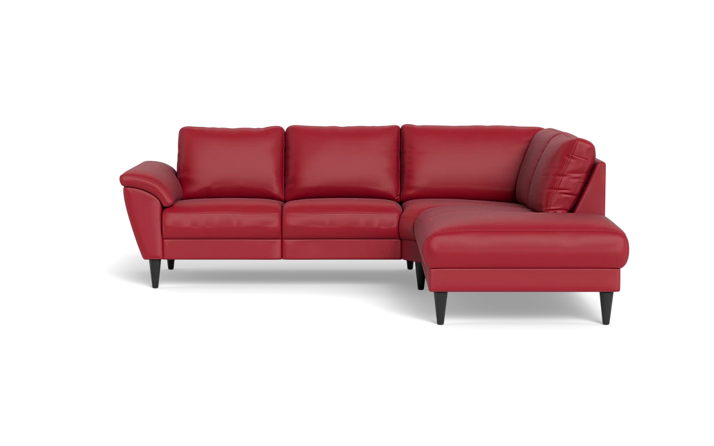 Stamford 2613 sofa med open end - Madras/skai læder - Red - Højrevendt
